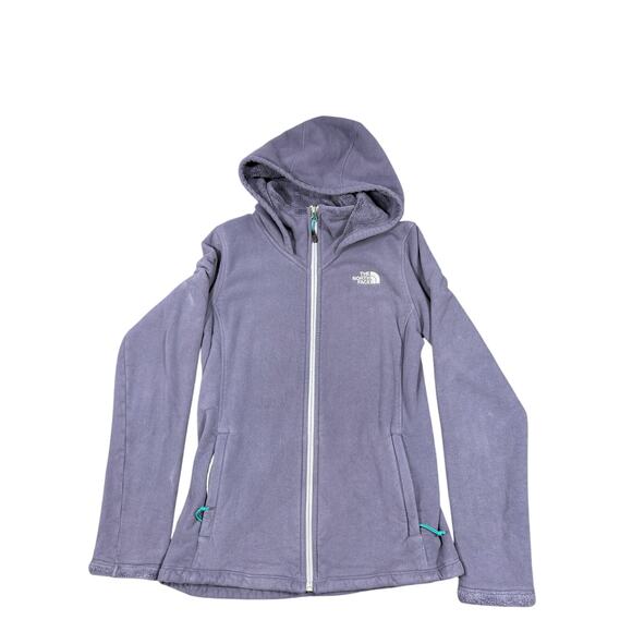 The North Face Women’s Gray Fleece Hoodie Jacket Size Small Full Zip Softshell - Picture 1 of 8